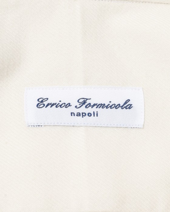 ERRICO FORMICOLA起毛コットンツイル レギュラーカラーシャツ【HUGO】14l