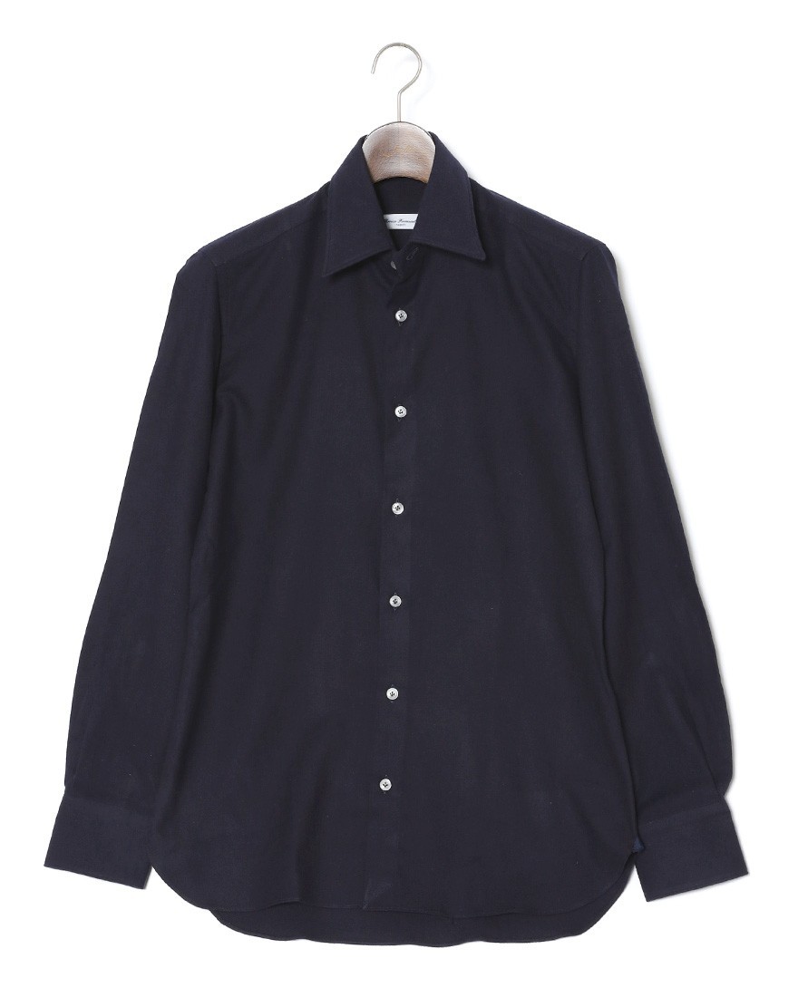 ERRICO FORMICOLA起毛コットンツイル レギュラーカラーシャツ【HUGO】ma