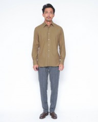 ERRICO FORMICOLA起毛コットンツイル レギュラーカラーシャツ【HUGO】mb_01l