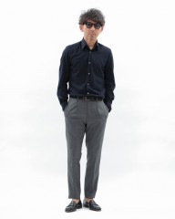 ERRICO FORMICOLA起毛コットンツイル レギュラーカラーシャツ【HUGO】mb_ma
