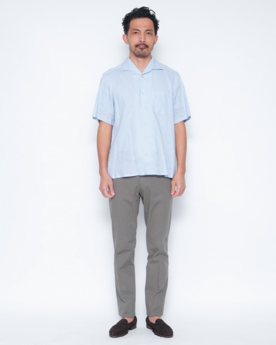 ERRICO FORMICOLAリネンビスコース ショートスリーブシャツ【LECCE】 01l