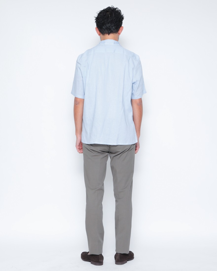 ERRICO FORMICOLAリネンビスコース ショートスリーブシャツ【LECCE】 03l