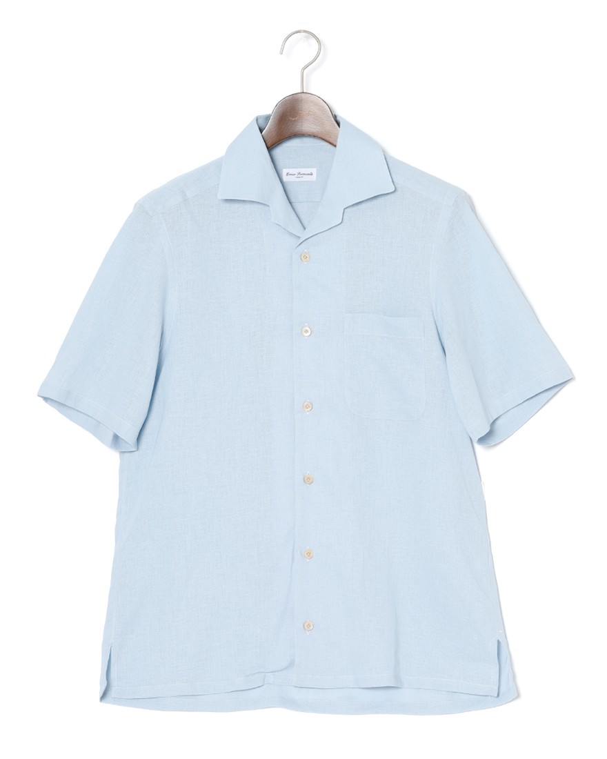 ERRICO FORMICOLAリネンビスコース ショートスリーブシャツ【LECCE】 c0