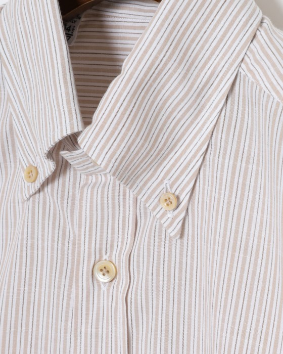 ERRICO FORMICOLAリネンコットン ストライプ BDシャツ【LUCA】07l