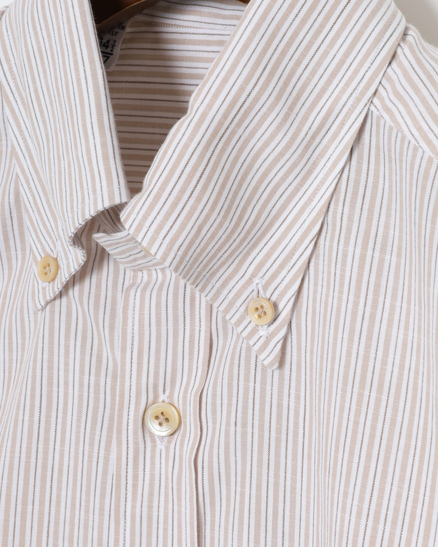 ERRICO FORMICOLAリネンコットン ストライプ BDシャツ【LUCA】07l