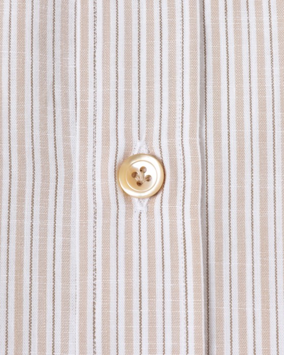 ERRICO FORMICOLAリネンコットン ストライプ BDシャツ【LUCA】08l