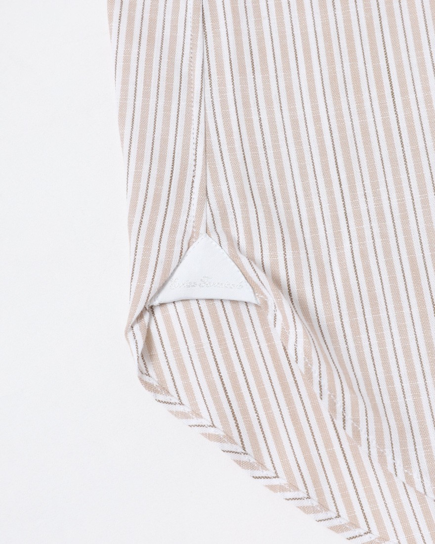 ERRICO FORMICOLAリネンコットン ストライプ BDシャツ【LUCA】09l