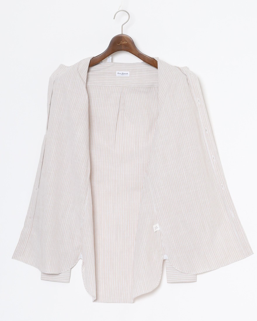 ERRICO FORMICOLAリネンコットン ストライプ BDシャツ【LUCA】11l