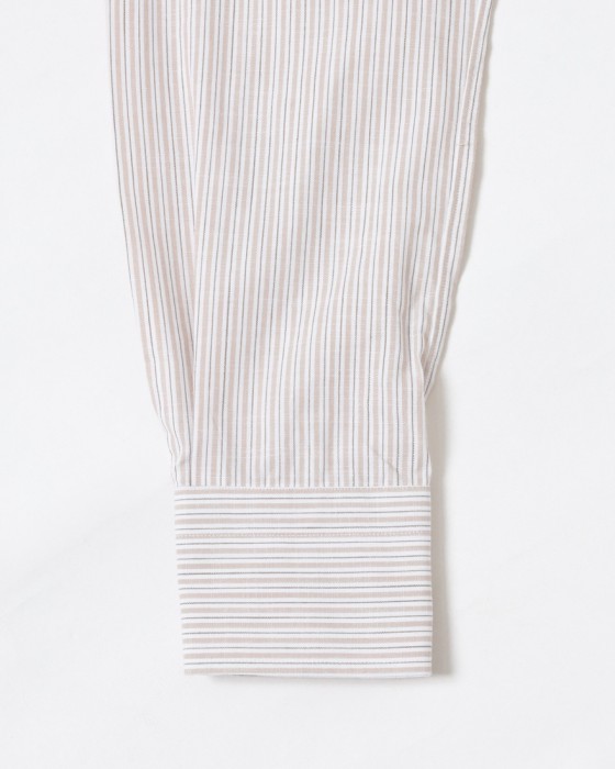 ERRICO FORMICOLAリネンコットン ストライプ BDシャツ【LUCA】13l