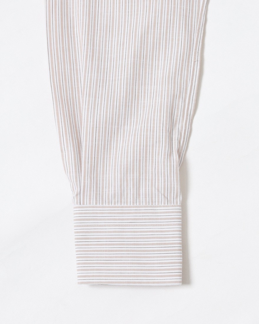 ERRICO FORMICOLAリネンコットン ストライプ BDシャツ【LUCA】13l