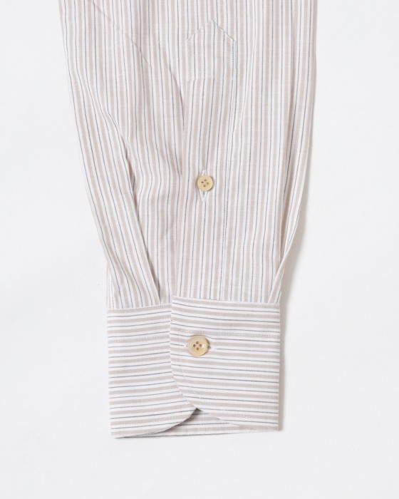 ERRICO FORMICOLAリネンコットン ストライプ BDシャツ【LUCA】14l