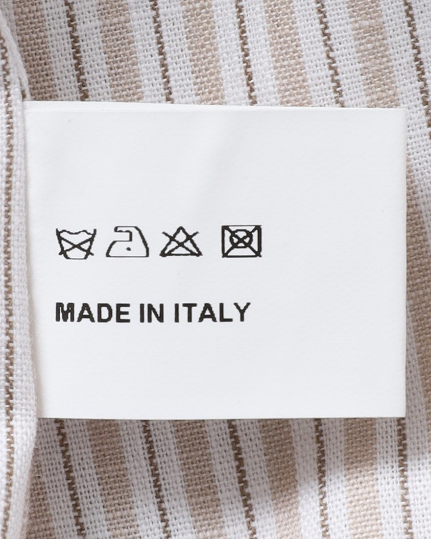 ERRICO FORMICOLAリネンコットン ストライプ BDシャツ【LUCA】18l