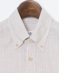 ERRICO FORMICOLAリネンコットン ストライプ BDシャツ【LUCA】mb_06l