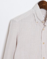 ERRICO FORMICOLAリネンコットン ストライプ BDシャツ【LUCA】mb_10l