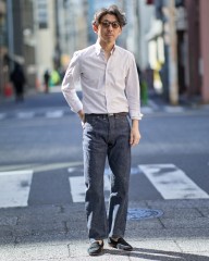 ERRICO FORMICOLAリネンコットン ストライプ BDシャツ【LUCA】mb_ma