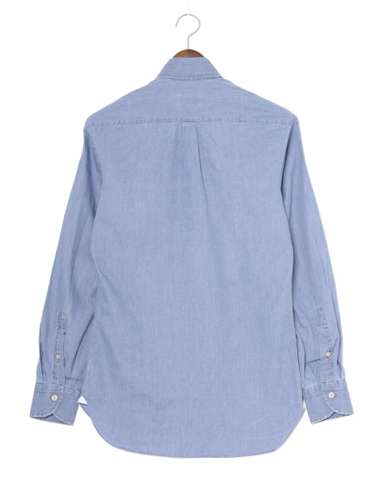 ERRICO FORMICOLAライトインディゴ コットンシャンブレー BDシャツ【LUCA】04l