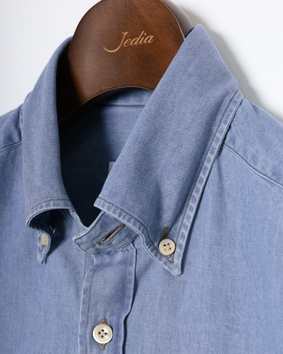 ERRICO FORMICOLAライトインディゴ コットンシャンブレー BDシャツ【LUCA】07l
