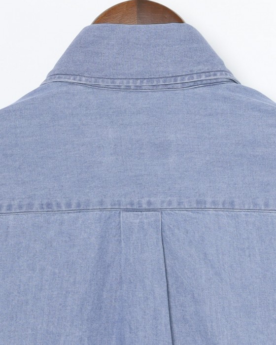ERRICO FORMICOLAライトインディゴ コットンシャンブレー BDシャツ【LUCA】11l