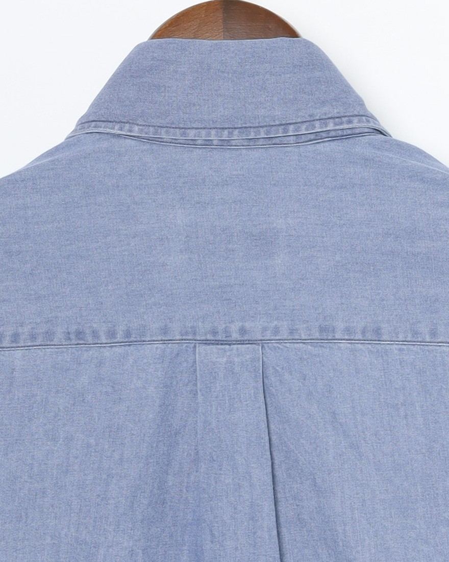 ERRICO FORMICOLAライトインディゴ コットンシャンブレー BDシャツ【LUCA】11l