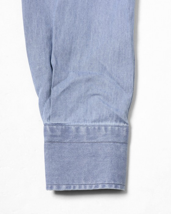 ERRICO FORMICOLAライトインディゴ コットンシャンブレー BDシャツ【LUCA】14l