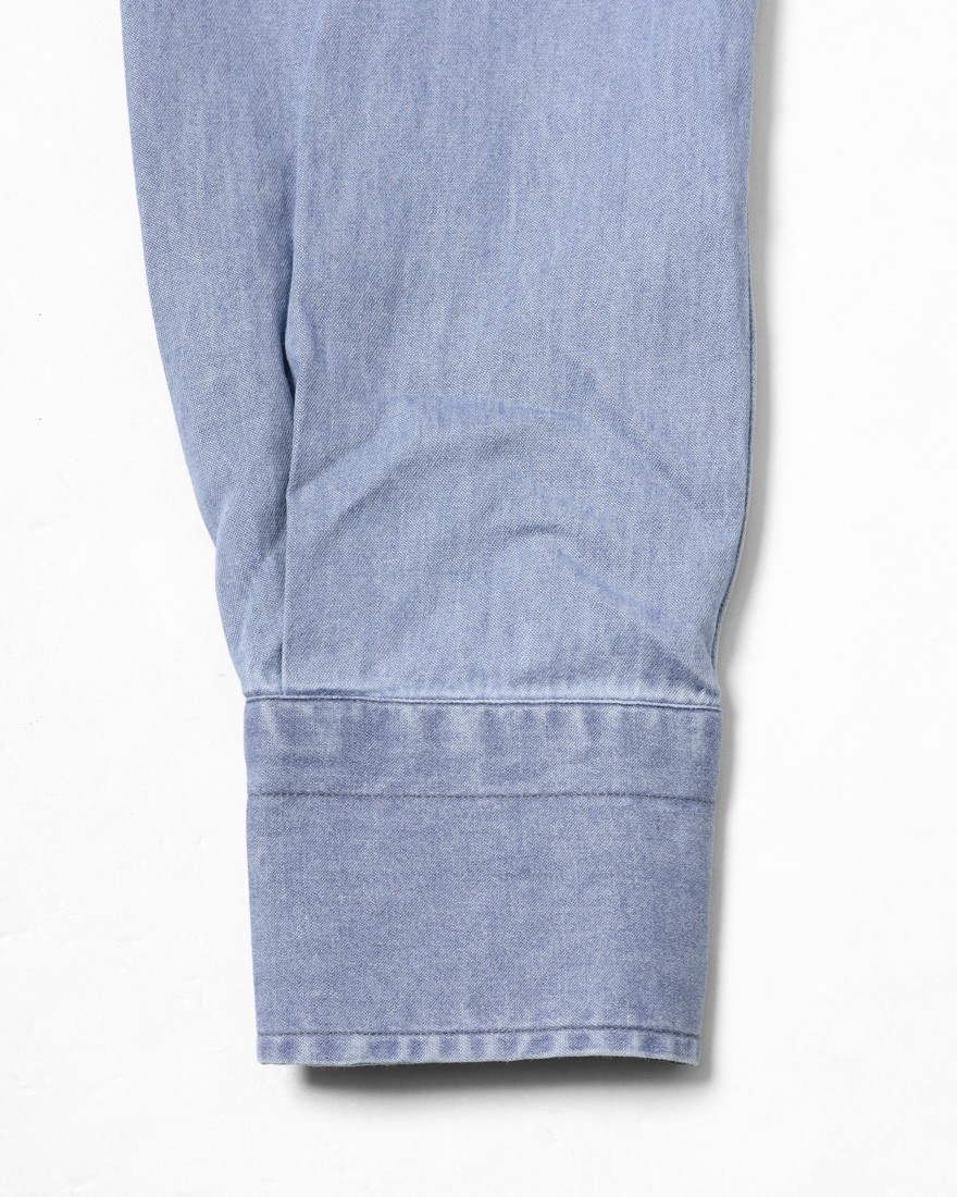 ERRICO FORMICOLAライトインディゴ コットンシャンブレー BDシャツ【LUCA】14l