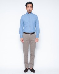 ERRICO FORMICOLAライトインディゴ コットンシャンブレー BDシャツ【LUCA】mb_01l