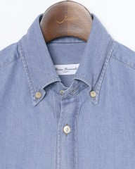 ERRICO FORMICOLAライトインディゴ コットンシャンブレー BDシャツ【LUCA】mb_05l