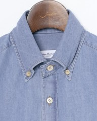 ERRICO FORMICOLAライトインディゴ コットンシャンブレー BDシャツ【LUCA】mb_06l