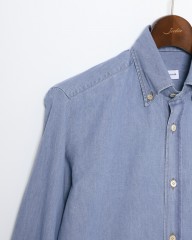 ERRICO FORMICOLAライトインディゴ コットンシャンブレー BDシャツ【LUCA】mb_10l