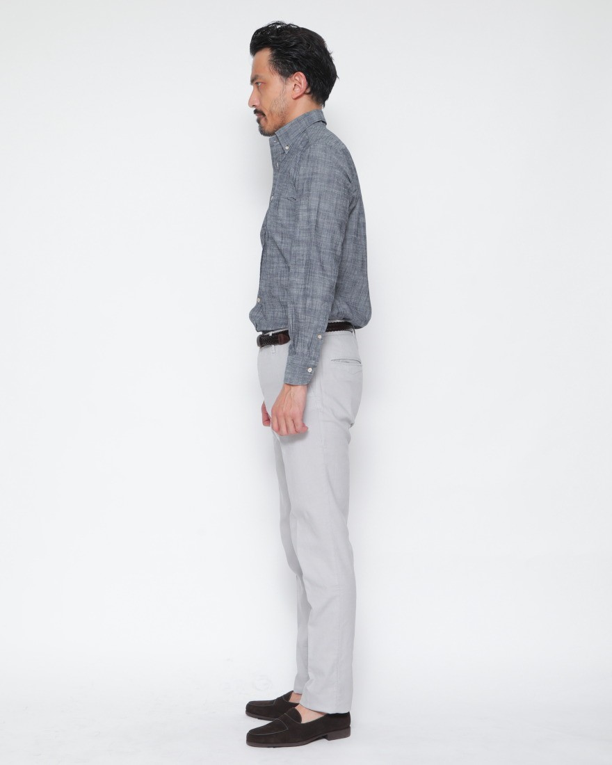 ERRICO FORMICOLAインディゴ コットンシャンブレー BDシャツ【LUCA】 02l