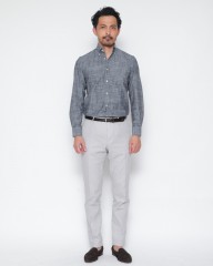 ERRICO FORMICOLAインディゴ コットンシャンブレー BDシャツ【LUCA】 mb_01l