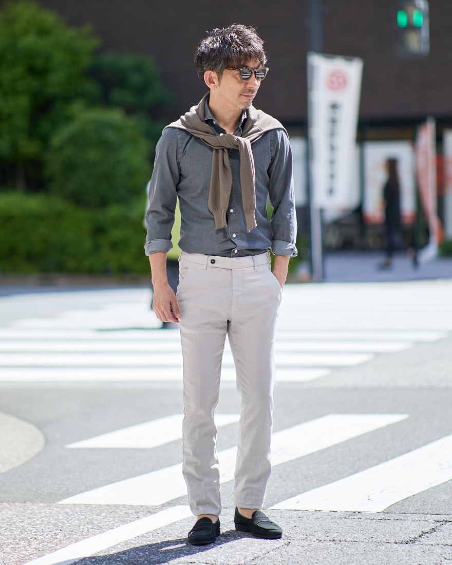 BERWICHストレッチリネンコットン テーパードパンツ【J MORELLO/Jモレッロ】ma