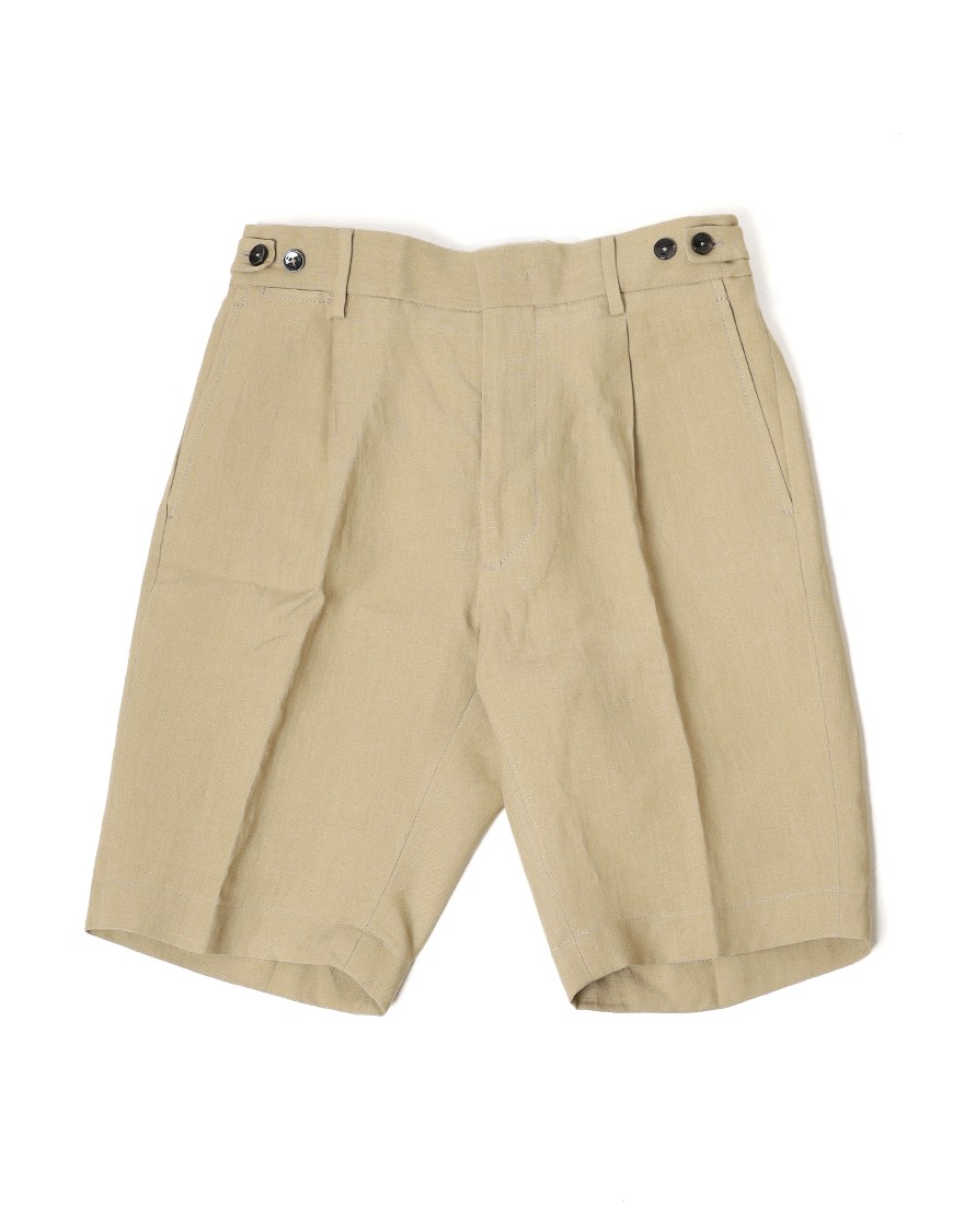 BERWICHリネン ワンプリーツ テーパードショーツ【BERTO/べルト】	04l
