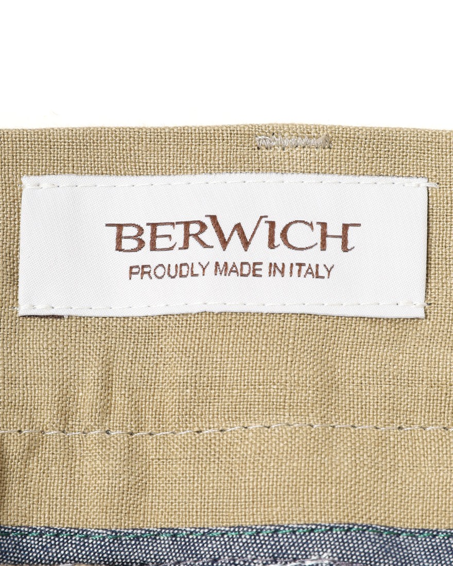 BERWICHリネン ワンプリーツ テーパードショーツ【BERTO/べルト】	17l