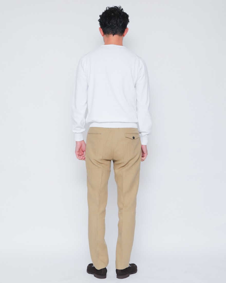 BERWICHリネン ワンプリーツ テーパードパンツ【BERTO/べルト】03l