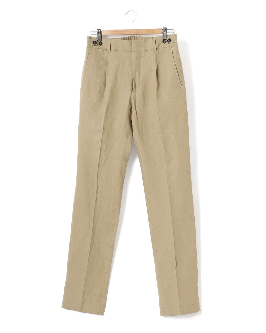 BERWICHリネン ワンプリーツ テーパードパンツ【BERTO/べルト】04l