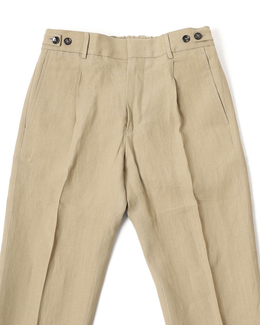 BERWICHリネン ワンプリーツ テーパードパンツ【BERTO/べルト】06l