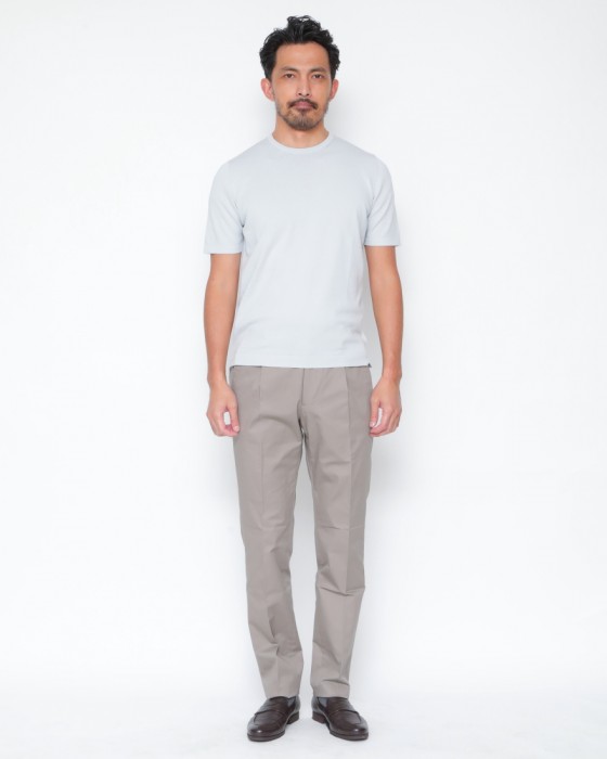 BERWICHコットンストレッチ ワンプリーツ テーパードパンツ【BERTO/べルト】01l