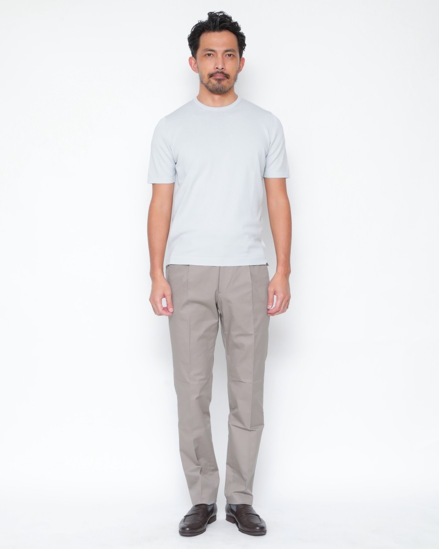 BERWICHコットンストレッチ ワンプリーツ テーパードパンツ【BERTO/べルト】01l