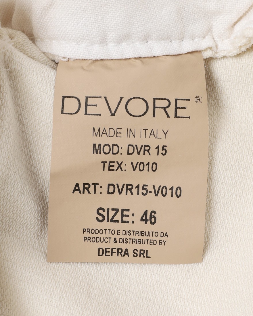 DEVOREガーメントダイ ストレッチコーデュロイ 1プリーツテーパードパンツ21l