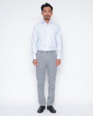 DEVOREガーメントダイ ストレッチコットン 1プリーツテーパードパンツmb_01l