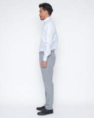 DEVOREガーメントダイ ストレッチコットン 1プリーツテーパードパンツmb_02l