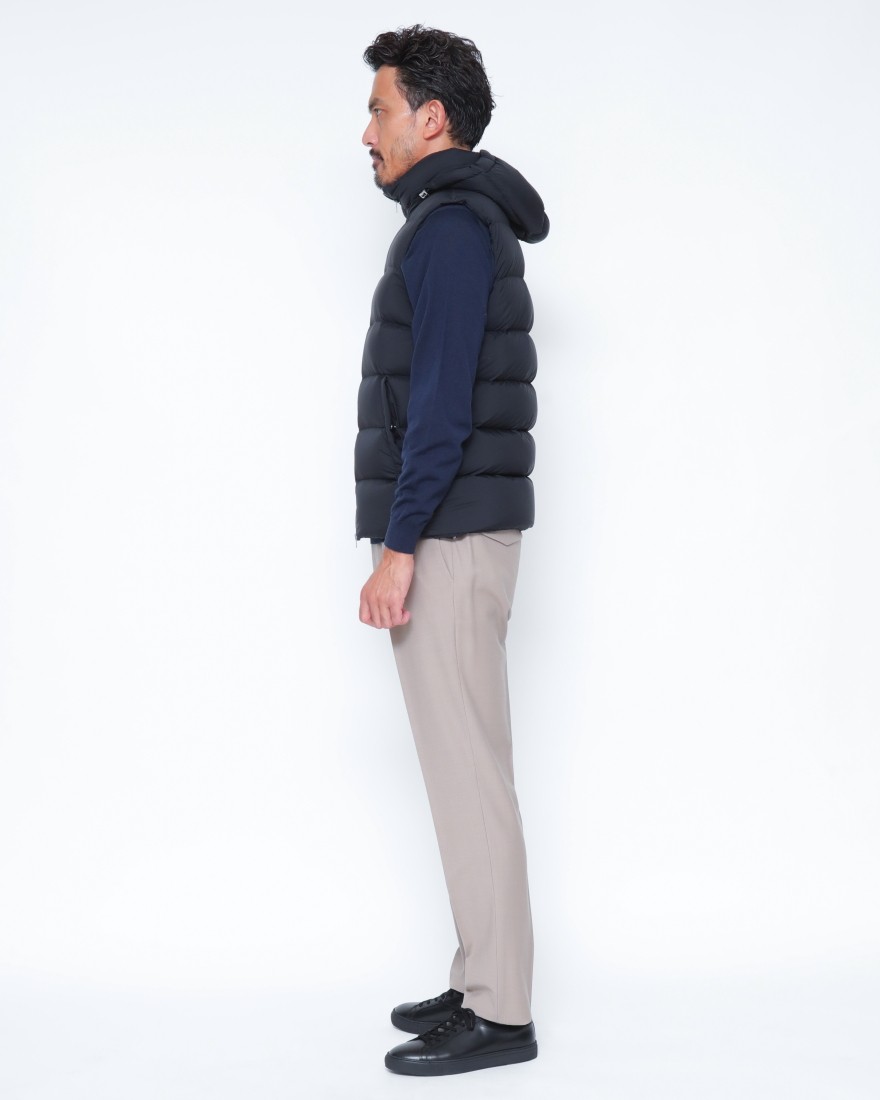 DEVORE incipitストレッチウール 1プリーツテーパードパンツ02l