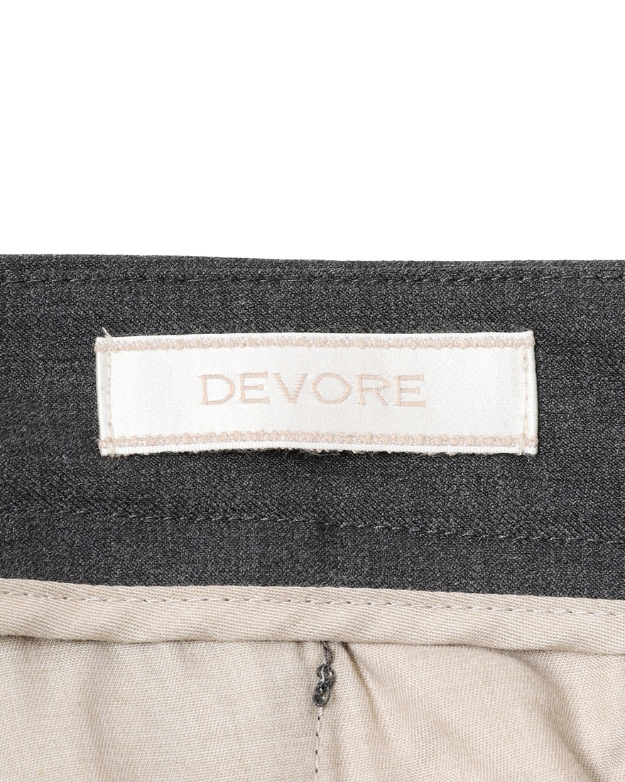 DEVOREストレッチウール 1プリーツテーパードパンツ13l