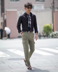 INCOTEXコットンサテンストレッチ テーパードカーゴパンツ【SLACKS/303 TAPERED FIT】mb_ma