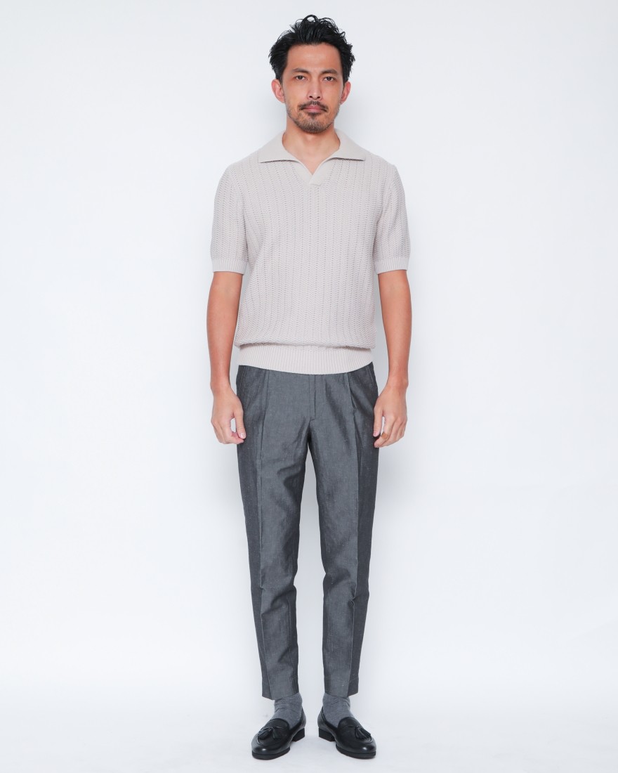 INCOTEXコットンリネン アンクル丈 テーパードパンツ【1951 COLLECTION/54 Tarpered】01l