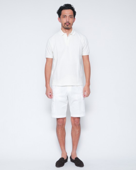 BRIGLIA 1949コットン ストレッチ ワンプリーツ カーゴショーツ【NEWPORT】01l