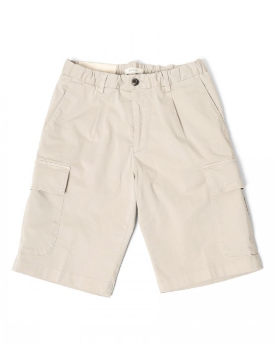 BRIGLIA 1949コットン ストレッチ ワンプリーツ カーゴショーツ【NEWPORT】04l