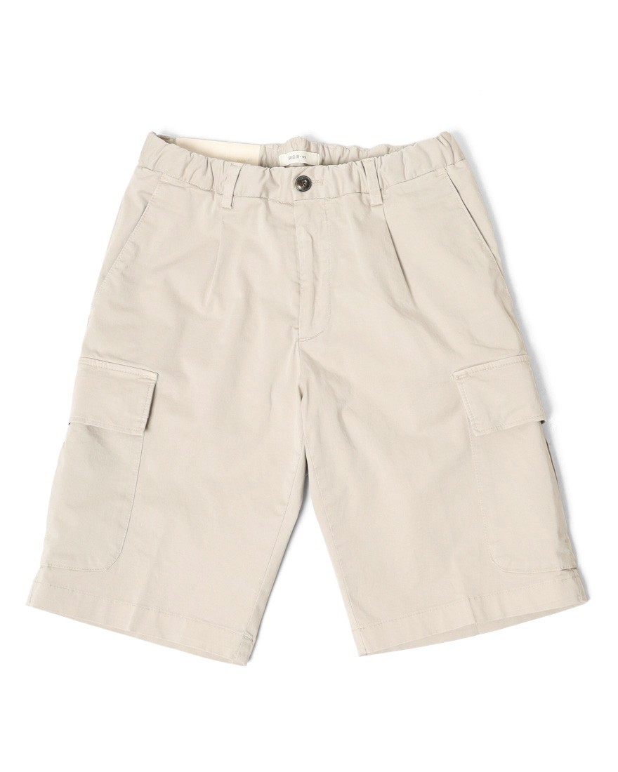 BRIGLIA 1949コットン ストレッチ ワンプリーツ カーゴショーツ【NEWPORT】04l