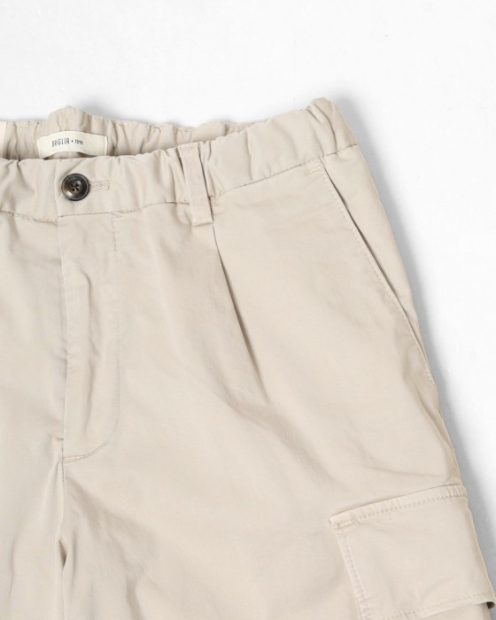 BRIGLIA 1949コットン ストレッチ ワンプリーツ カーゴショーツ【NEWPORT】08l